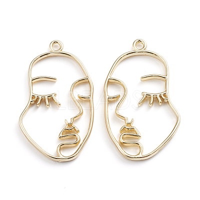 Alloy Open Back Bezel Pendants PALLOY-I197-12G-1