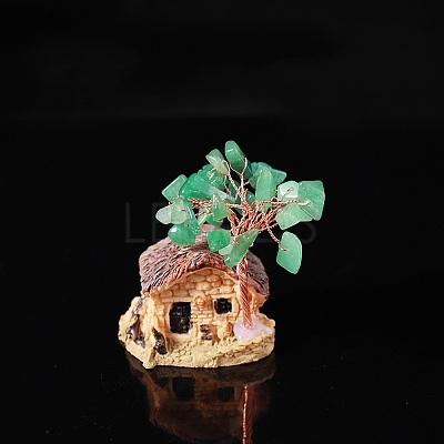 Natural Green Aventurine Chips Tree Decorations PW-WG17726-02-1