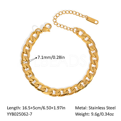 7.1MM 304 Stainless Steel Cuban Link Chain Bracelets UM6262-5-1