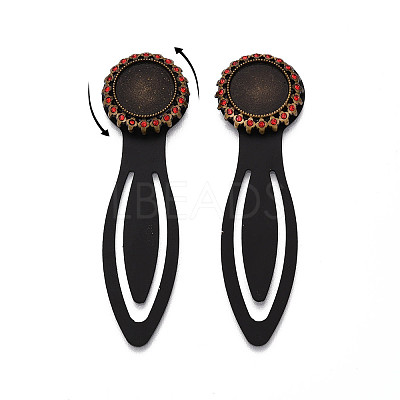 Alloy & Iron Bookmark Cabochon Settings PALLOY-N184-02AB-1
