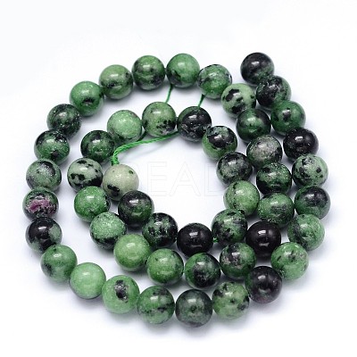 Round Natural Ruby in Zoisite Bead Strands G-F222-11-4mm-1