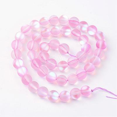 Synthetic Moonstone Beads Strands G-R375-10mm-A12-1