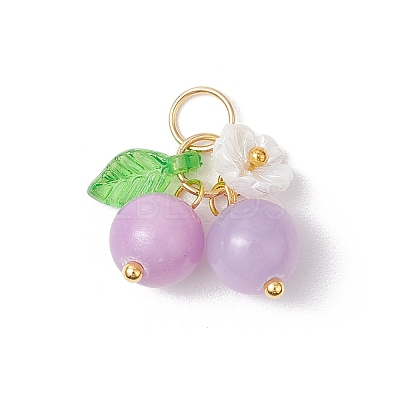 6Pcs 6 Colors Natural Malaysia Jade & White Jade & Topaz Jade & Green Jade & Yellow Jade Pendants PALLOY-JF03252-1