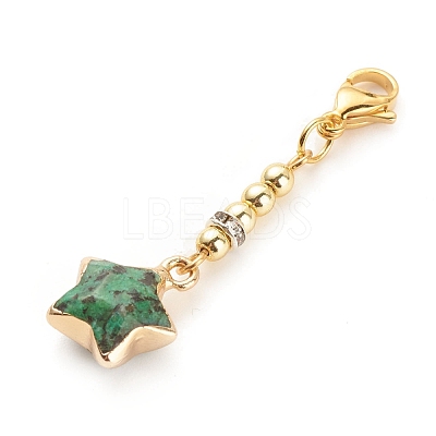 Natural Gemstone Star Pendant Decorations HJEW-JM00648-1
