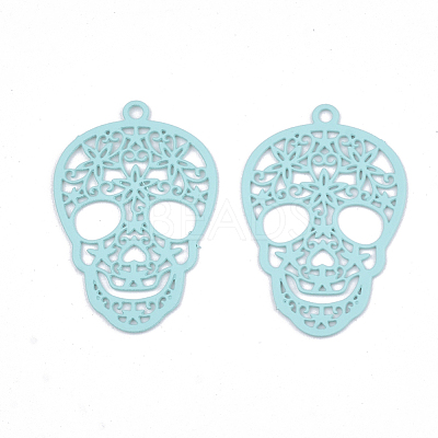 430 Stainless Steel Filigree Pendants STAS-S108-23C-1