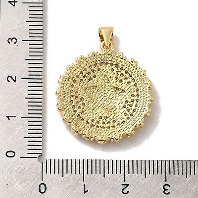 Rack Plating Brass Micro Pave Cubic Zirconia Pendants X-KK-D088-03G-1