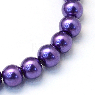Baking Paint Pearlized Glass Pearl Round Bead Strands X-HY-Q003-6mm-76-1