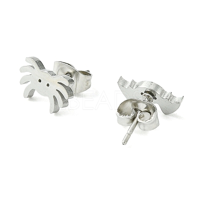 Non-Tarnish Cute Little Animal Theme 304 Stainless Steel Stud Earrings EJEW-B041-04F-P-1
