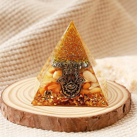 Resin Orgonite Pyramid Home Display Decorations G-PW0004-56A-12-1
