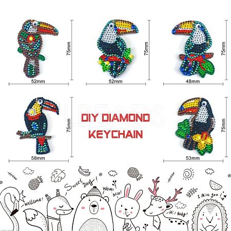 DIY Keychain Diamond Painting Kits DIAM-PW0001-121E-1