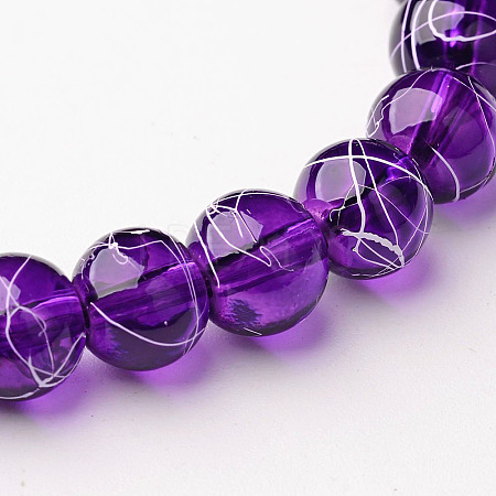 Drawbench Transparent Glass Round Beads Strands X-GLAD-Q012-8mm-20-1