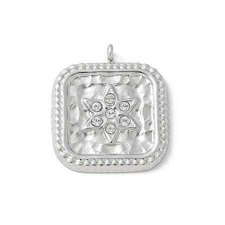 304 Stainless Steel Rhinestone Pendants STAS-Z122-55P-1