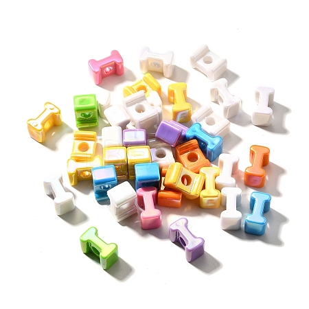 UV Plating Opaque Acrylic European Beads SACR-Z007-01I-1