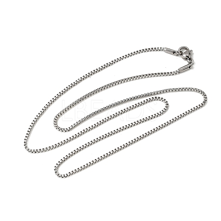 Non-Tarnish 201 Stainless Steel Box Chain Necklaces STAS-P101-45P-1