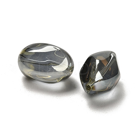 Full Rainbow Plated Crystal Glass Oval Beads Strands LS-EGLA-F026-A02-1