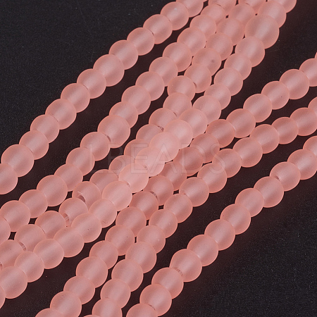 Baking Paint Transparent Glass Bead Strands GLAA-S031-4mm-28-1