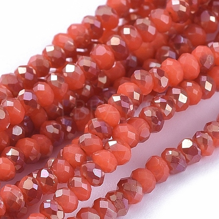 Electroplate Glass Beads Strands GLAA-F079-HR01-1