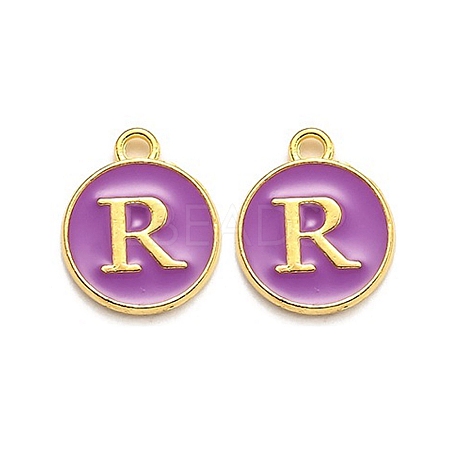 Golden Plated Alloy Enamel Charms LS-ENAM-Q437-12R-1