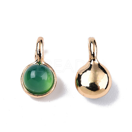 Natural Dyed & Heated Green Onyx Agate Charms G-N326-141B-1