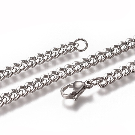 Non-Tarnish Men's Cuban Link Chain Necklaces NJEW-L172-01D-1