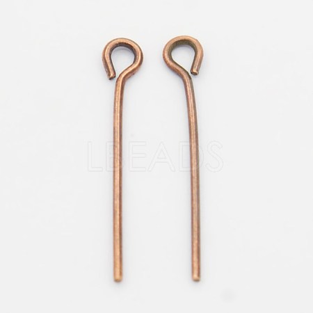 Red Copper Plated Brass Eye Pin Jewery Making Findings X-EPC2.0cm-R-1