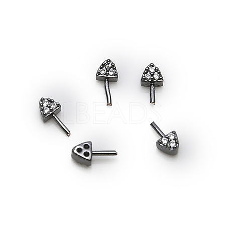 Brass Micro Pave Clear Cubic Zirconia Head Pins BAPE-PW0001-08B-B-1