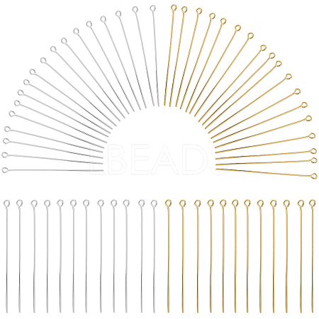 SOFPLATE 600Pcs 2 Colors Brass Eye Pin KK-SP0001-68D-1