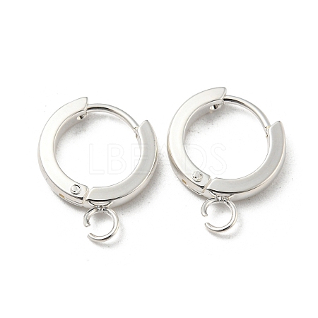 201 Stainless Steel Huggie Hoop Earrings Findings STAS-A167-01J-S-1