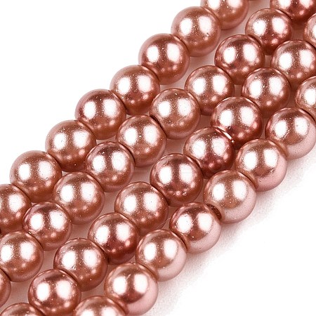 Baking Paint Pearlized Glass Pearl Round Bead Strands HY-Q003-4mm-50-A-1