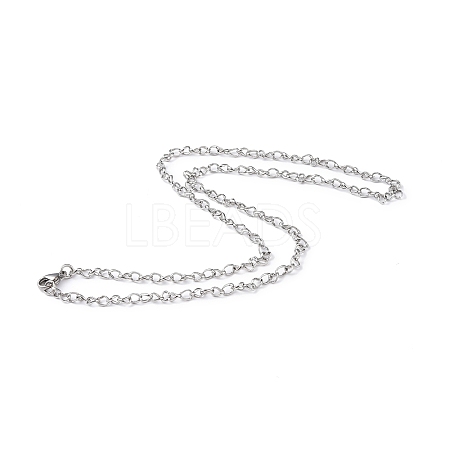 201 Stainless Steel Figaro Chain Necklace for Men Women NJEW-I122-04P-1