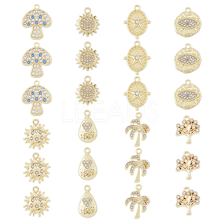 DICOSMETIC 48Pcs 8 Styles Rack Plating Alloy Charms FIND-DC0002-78-1