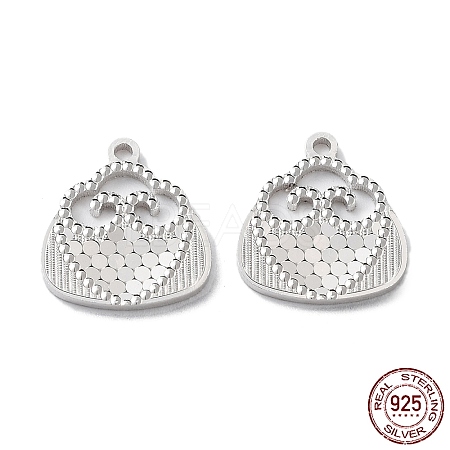 Rhodium Plated 925 Sterling Silver Charms STER-C003-15P-1