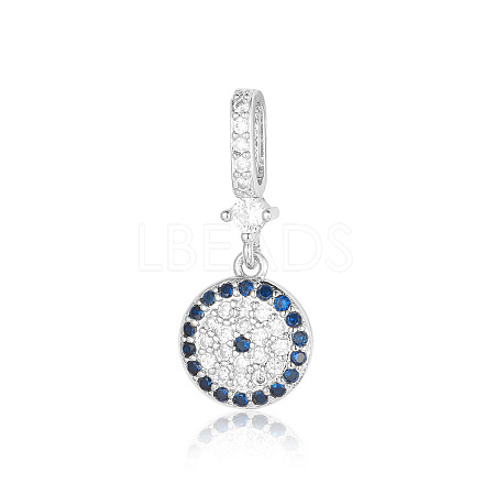 Brass Micro Pave Cubic Zirconia Pendants ZIRC-OY001-33-P-1