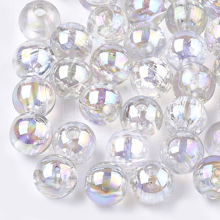 Transparent Plastic Beads OACR-S026-6mm-10-1