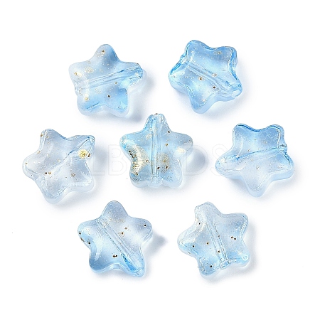 Transparent Spray Painted Frosted Glass Beads X2-GLAA-NH0003-01H-1