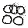 Natural Black Tourmaline Round and Nuggets Beaded Stretch Bracelets GG-CBA0C4C-01-4