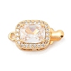 Brass Micro Pave Cubic Zirconia Box Clasps KK-C080-13G-01-1