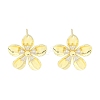 Brass Pave Clear Cubic Zirconia Stud Earring Findings LS-KK-F875-05G-1