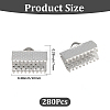 280Pcs Iron Ribbon Crimp Ends IFIN-CP0002-97G-2
