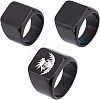 3Pcs 3 Size 304 Stainless Steel Rectangle Signet Finger Rings RJEW-UN0001-26B-1