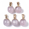 Top Golden Plated Natural Rose Quartz Pendants G-T131-03N-1