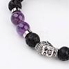 Natural Lava Rock Bead Stretch Bracelets BJEW-JB02273-03-2