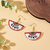 1 Pairs Acrylic Fan Dangle Earrings EJEW-TADJ0001-01-4