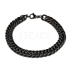 Ion Plating(IP) 304 Stainless Steel Cuban Link Chain Bracelets STAS-A028-B064EB-A-1