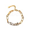 Dou Tone 304 Stainless Steel Paperclip Chain Bracelets WGBC220-01-5