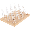 12Pcs Clear Plastic Cone Ring Display Holders RDIS-WH0002-17-1