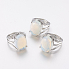 Opalite Wide Band Finger Rings RJEW-K224-A09-3