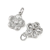 SHEGRACE Brass Micro Pave Clear Cubic Zirconia Charms XGRQ4N180-710P-2