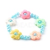 Plastic & Acrylic Beaded Stretch Bracelets for Kids BJEW-JB06222-5
