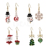 4 Sets 4 Styles Lampwork & Alloy Enamel Dangle Earrings Set EJEW-TA00228-1